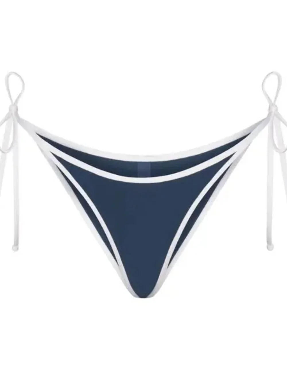 SKIMS for Team USA Signature Swim Dipped Tie Bikini Bottom, Navy, S